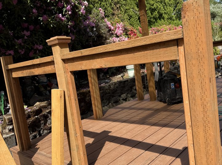 Trex Composite Deck Installation with Custom Rail and Gate 7