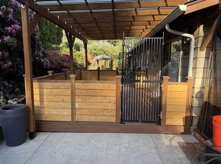 Trex Composite Deck Installation with Custom Rail and Gate 8