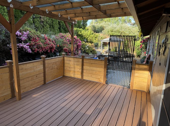 Trex Composite Deck Installation with Custom Rail and Gate 5