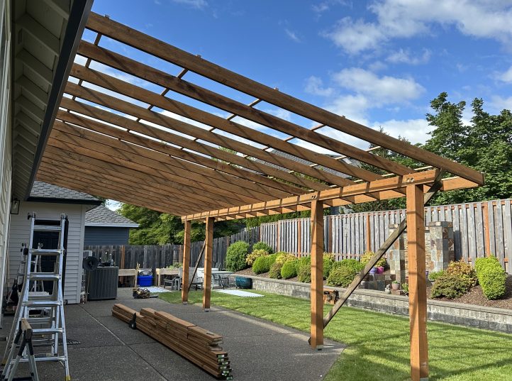 Cedar Patio Cover with Polycarbonate Roof 1