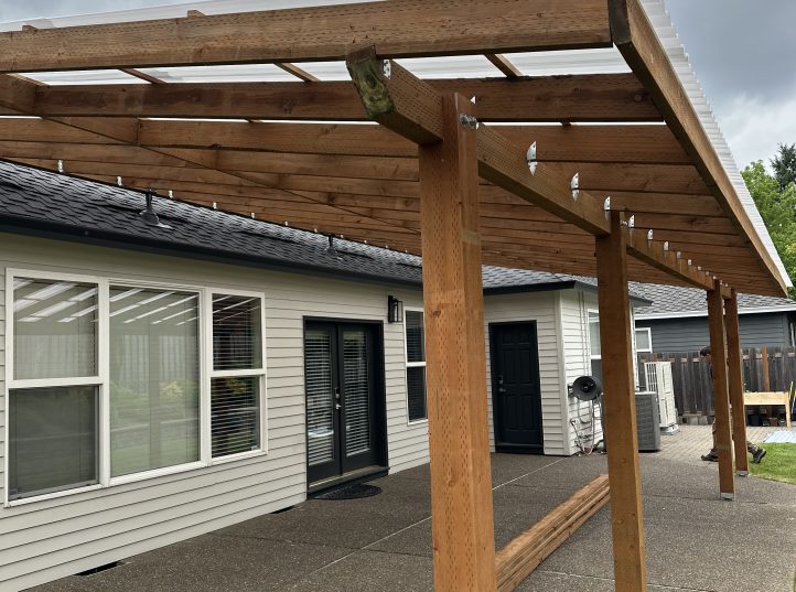 Cedar Patio Cover with Polycarbonate Roof 7