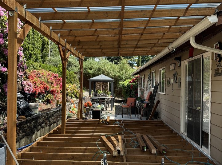 Trex Composite Deck Installation with Custom Rail and Gate 2