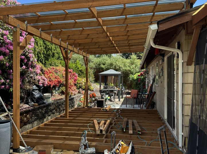 Trex Composite Deck Installation with Custom Rail and Gate 3