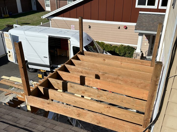 Cedar Balcony Deck with Stair Access 13