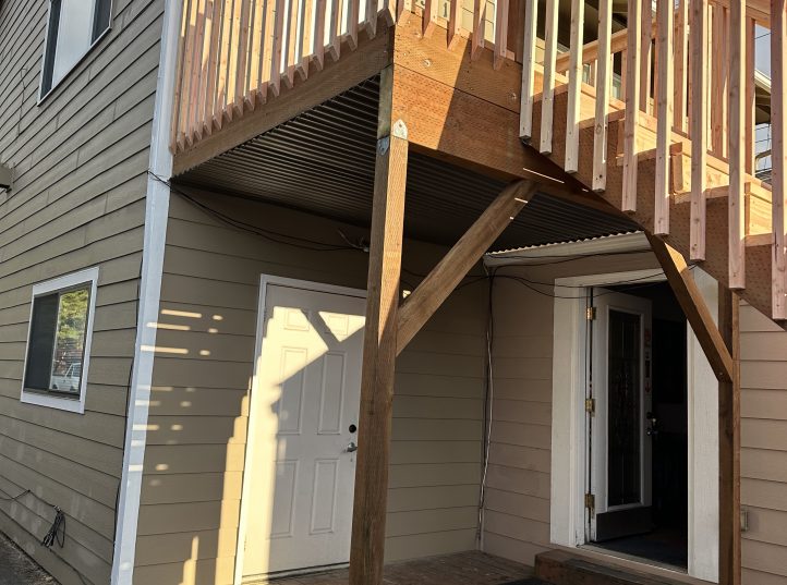 Cedar Balcony Deck with Stair Access 12