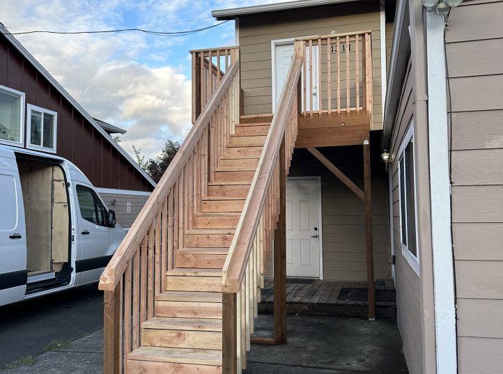 Cedar Balcony Deck with Stair Access 11
