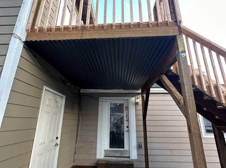 Cedar Balcony Deck with Stair Access 10