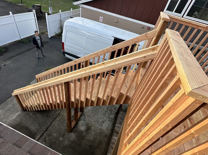 Cedar Balcony Deck with Stair Access 5